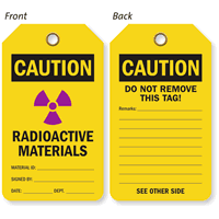Caution Radioactive Materials Tag With Graphic