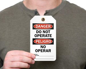 Bilingual Do Not Operate Tags
