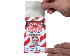 Self Laminating Photo Lockout Tag