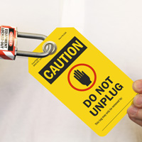 Caution tag: Do not unplug