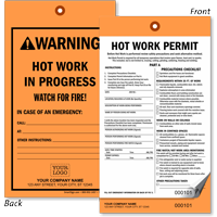 Custom Hot Work Permit Tag