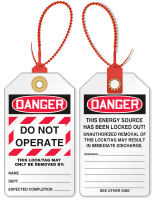 Do Not Operate Loop n Lock Tie Tag