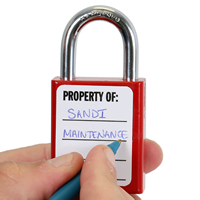 Locked Out To Be Remove Padlock Label