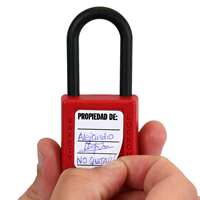 Spanish Danger Padlock 2-Sided Label
