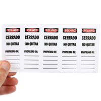 2-Sided Spanish Danger Padlock Label