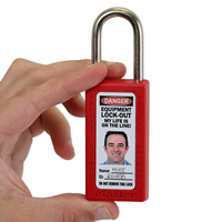 OSHA Danger Self Laminating Padlock Label