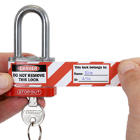 Danger Equipment Locked Out Padlock Label 
