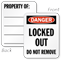 2-Sided Danger Locked Out Padlock Label