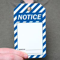 OSHA Notice Header Self Laminating Double-Sided Blank Tags