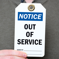 Notice Out Of Service Both-Sided Tags