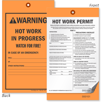 Warning Hot Work In Progress Tag