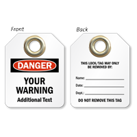 Warning And Additional Text Custom OSHA Danger Micro Tag